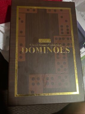 Premier Classic Games Dominoes Set with Gold Accents
